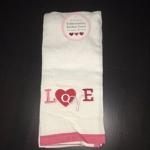 NWOT LOVE Embroidered Kitchen Towel